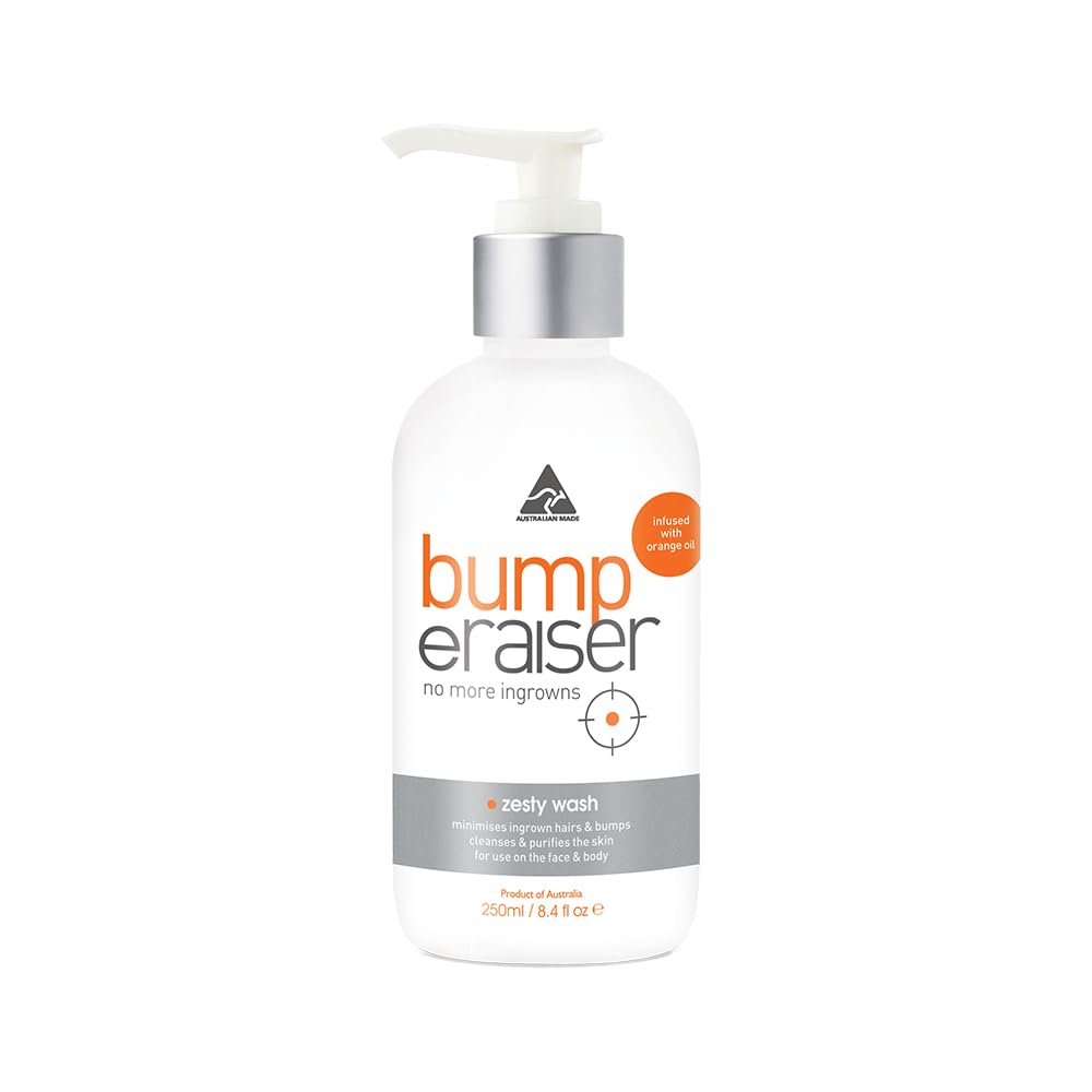 Bump eRaiser Zesty Wash 8.4 fl oz - Daily Cleansing Wash for Ingrown Hairs & Razor Bumps | With Orange Oil & Tea Tree| Gentle Ex