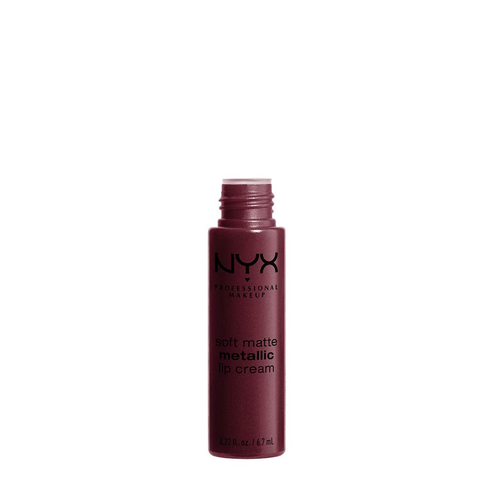 Nyx Professional Makeup Soft Matte Metallic Lip Cream, Liquid Lipstick - Copenhagen (Matte Rich Plum)