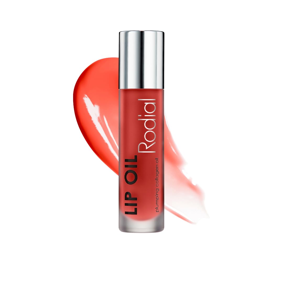 Rodial Plumping Collagen Lip Oil Sugar Coral 0.13fl.oz, Vegan Collagen-Infused Lip Oil with Macadamia and Jojoba Oil, Deep Hydra