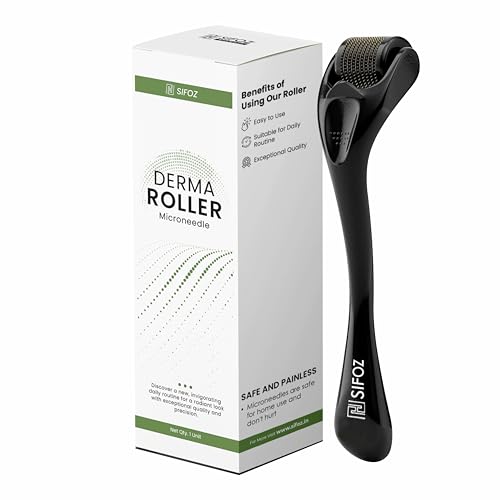 Sifoz Derma Roller For Hair Growth 0.5 Mm With 540 Titanium Needles Microneedle Roller For Face, Body, Scalp And Beard | For Wom