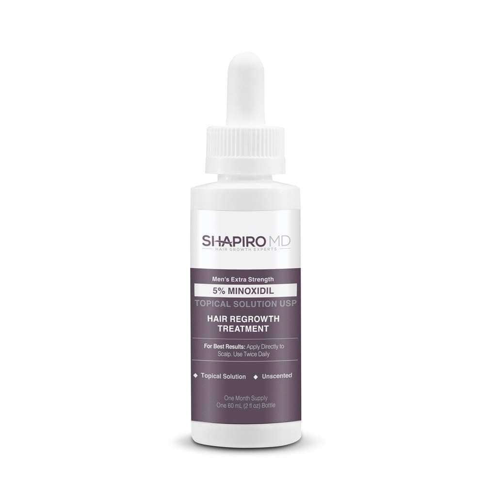Minoxidil 5% Topical Solution for Men's Hair Growth, Serum Promotes Hair Regrowth by Reactivating Hair Follicles | Shapiro MD, 1
