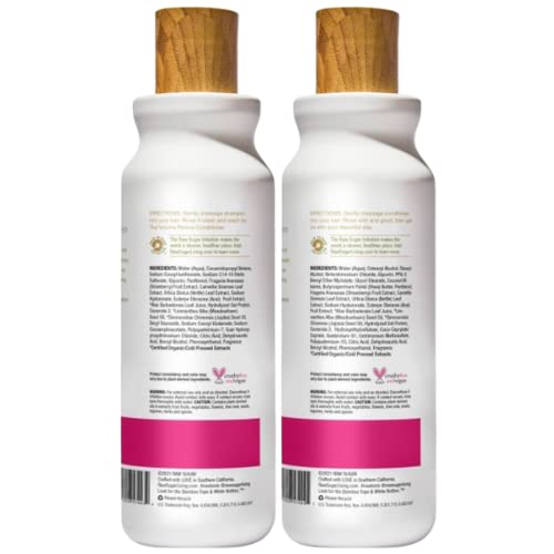 R S Raw Sugar Volume Revive Shampoo & Conditioner SET. Antioxidants + Hyaluronic Acid. Strawberry + White Tea + Nettle. 18 Fl Oz