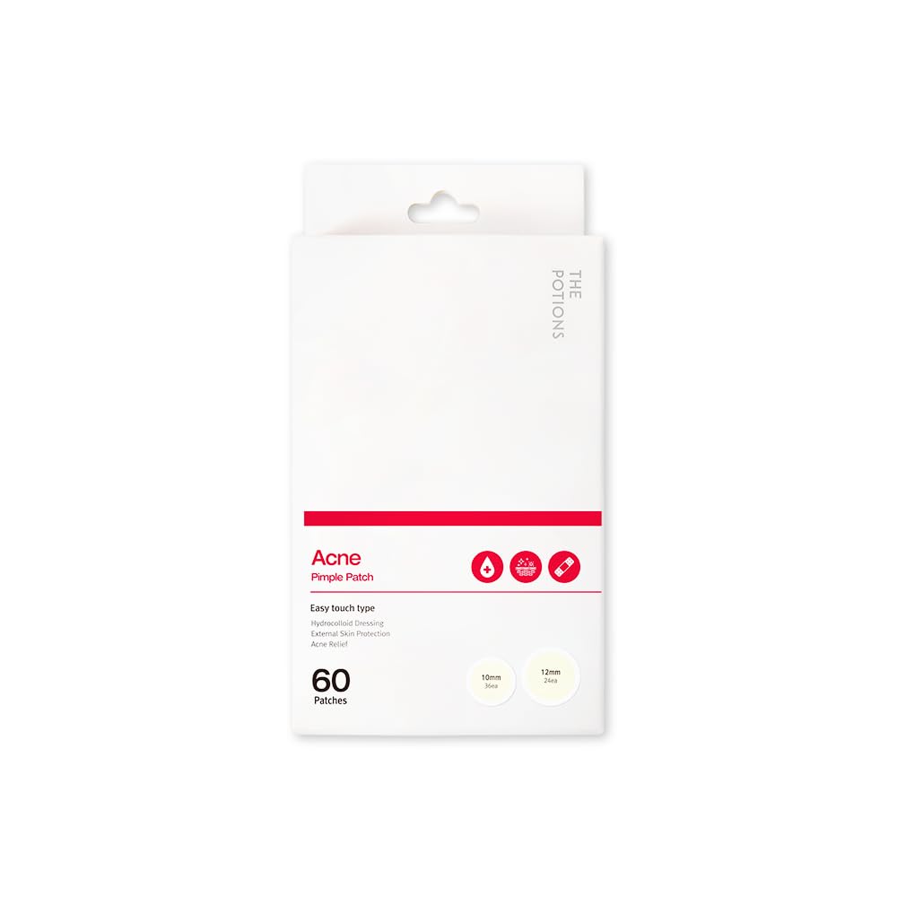 The Potions Acne Pimple Patch | Hydrocolloid Spot Patches for Facial Blemishes, Breakouts, Skin Protection, Acne Relief | 10 mm 