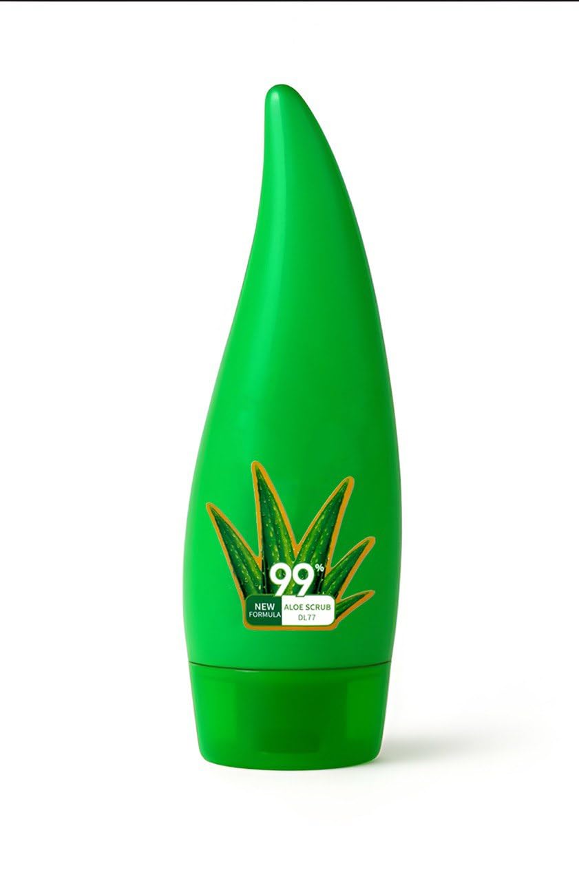 Elegant Royale Aloe Vera Face Scrub  Gentle Exfoliating Cleanser with MicroBeads for Smooth, Fresh Skin  PlantBased, NonGre