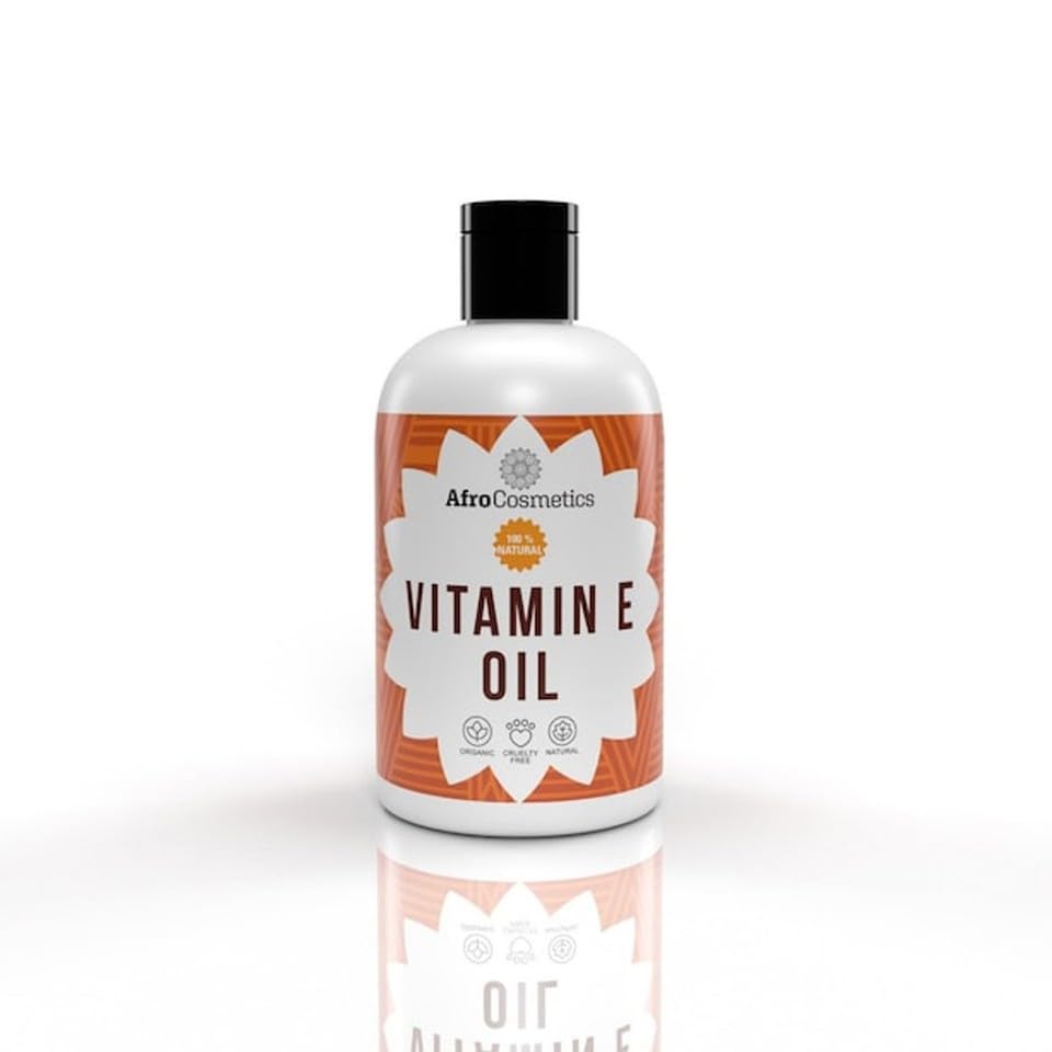 AFROCOSMETICS Vitamin E Oil, Natural Organic Antioxidant 8 OZ