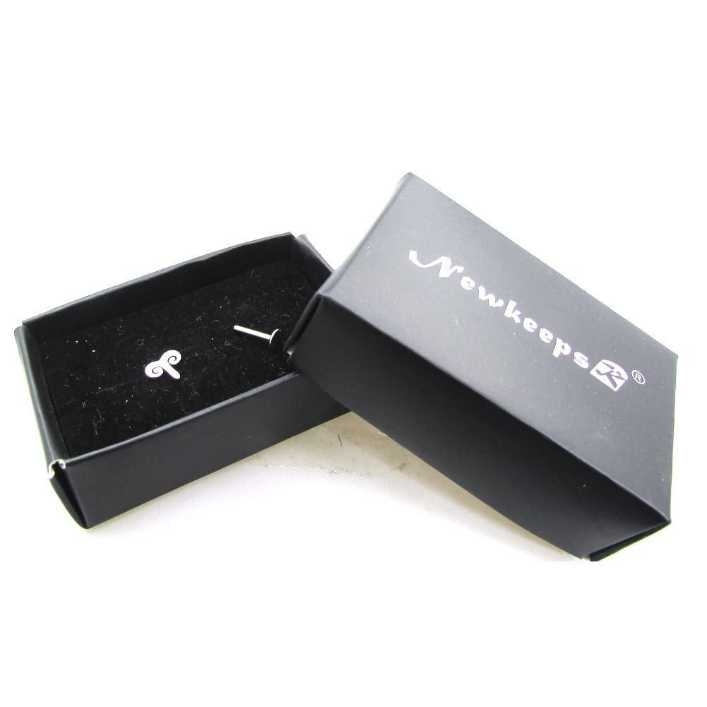 NewkeepsR 16g-Titanium Threadless Zodiac 12 Constellation Astrology Jewelry Stud Earring-Aries