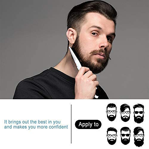 DDONG Beard Straightener Comb for Men, Electric Heated Brush, Small Size, Style-1, Model O6-QLIQ-ELSM