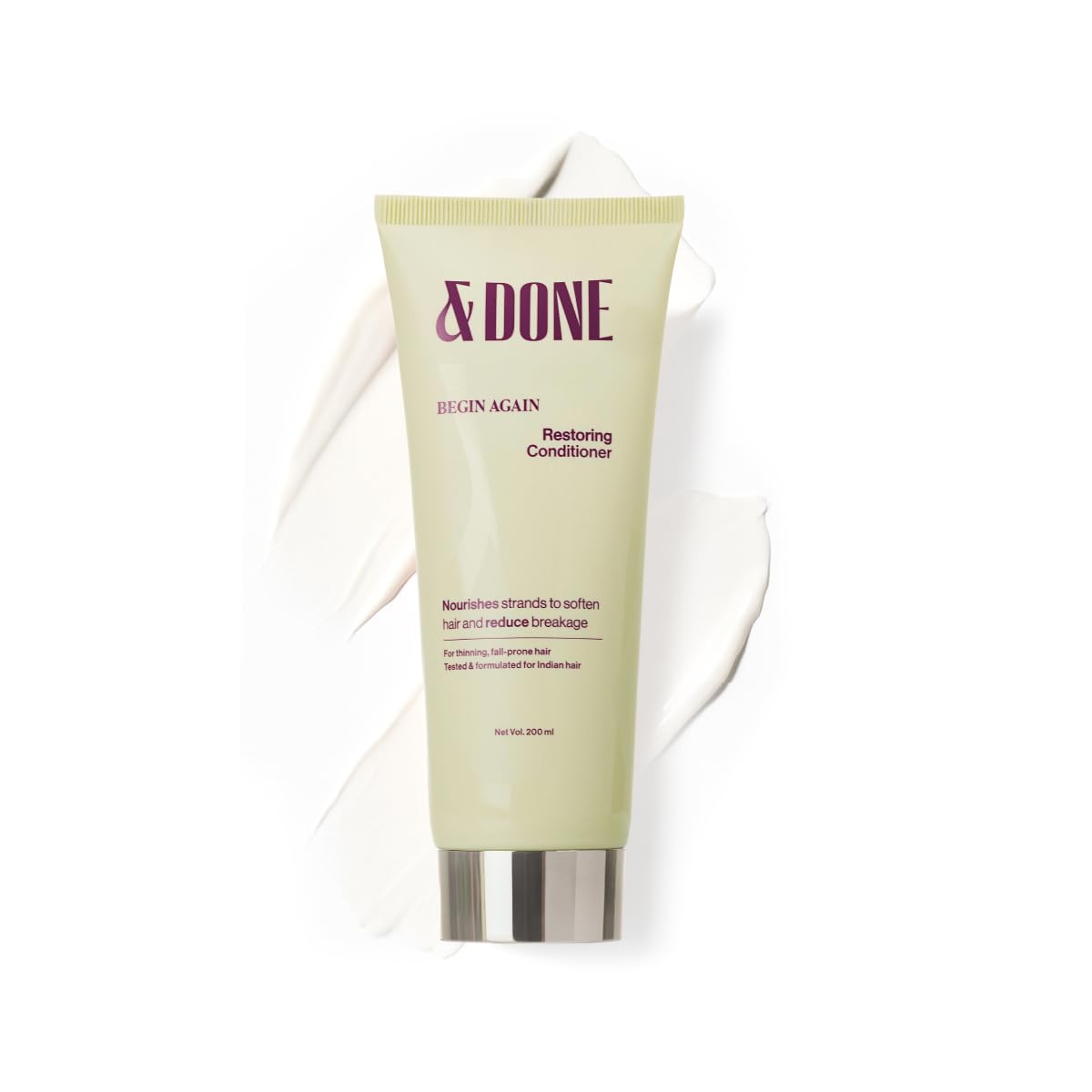 &Done Begin Again Strengthening Conditioner For Hair Fall Control | Lightweight Conditioner For Thinning & BreakageProne Hair |