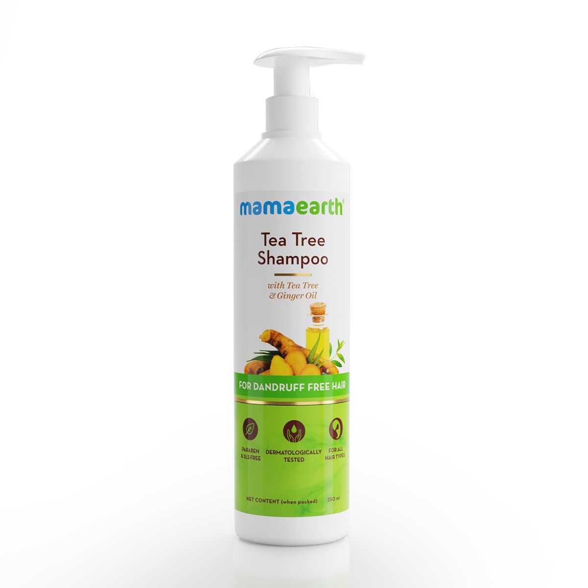 Mamaearth Tea Tree & Ginger Anti Dandruff Shampoo | Build Up & Oil Cleanser | Reduces Flakes & Soothes Itchy Scalp | Unisex, Sui