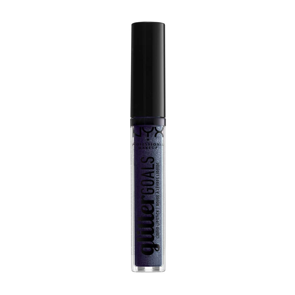 Nyx Professional Makeup Glitter Goals Liquid Lipstick - Oil Spill (Black With Blue And Purple Glitter)