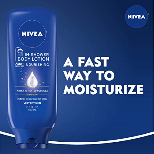 Nivea Nourishing In Shower Lotion, Body Lotion For Dry Skin, 13.5 Fl Oz Bottle