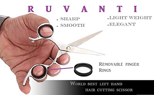 Ruvanti Left Handed Hair Cutting Scissors 6.5    - Professional Shears, Sharp Hairdressing/Haircutting Scissors For Men/Women