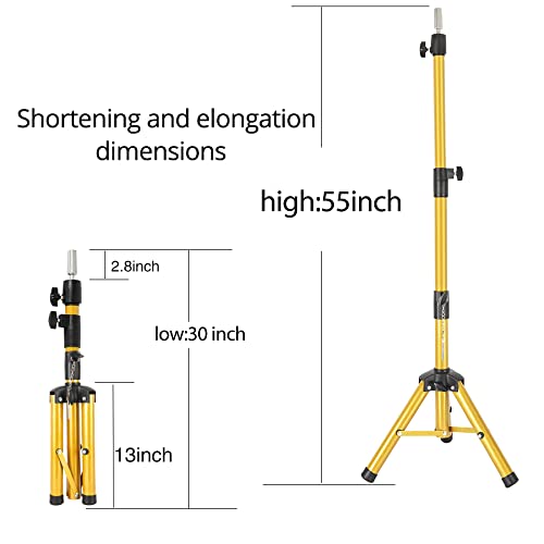 Heavy Duty Wig Stand Tripod - 55 Inch Mannequin Head Stand Wig Stand Tripod With Head Wig Head Stand With Mannequin Head Adjusta