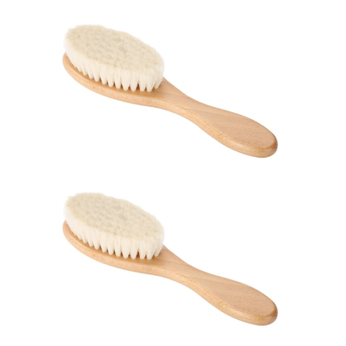Angoily 2pcs Dense Wool Beard Brush Curved Natural Handle Versatile Shower Brush for Grooming Beards and Boys and Girls Comforta