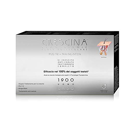 Crescina Transdermic Plc 12 Bulge Stem Anti Hair Loss Regrowth Treatment 1900 man 40 Vials (14+14+12)