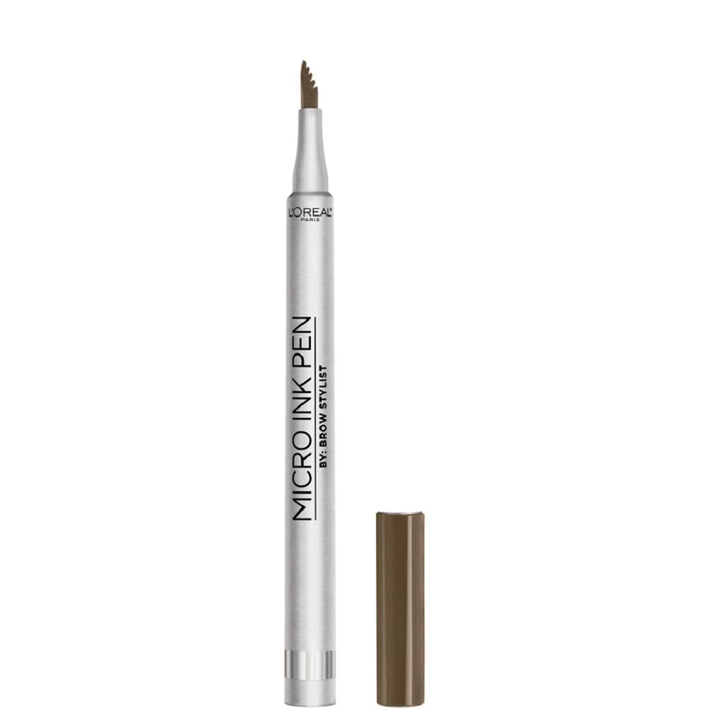 L'Oreal Paris Micro Ink Pen by Brow Stylist, Longwear Brow Tint, Hair-Like Effect, Up to 48HR Wear, Precision Comb Tip, Brunette