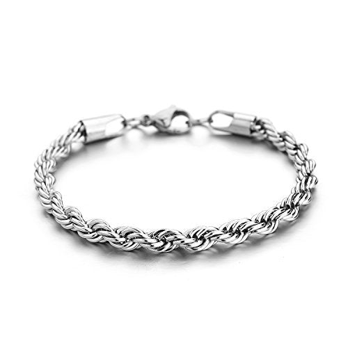 HolyFast Twist Chain Bracelets - Stainless Steel Rope Jewelry for Men & Women