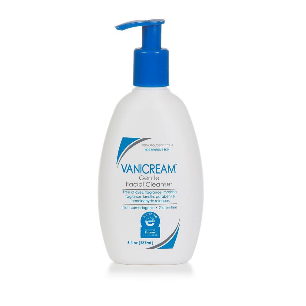 Vanicream Gentle Facial Cleanser With Pump Dispenser - 8 Fl Oz - Formulated Without Common Irritants For Those With Sensitive Sk
