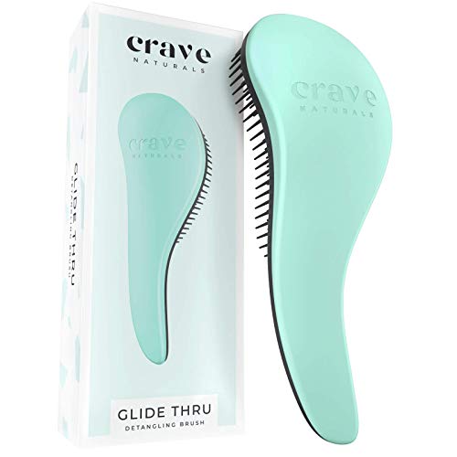 Crave Naturals BIGGIE Glide Thru Detangling Brush - Detangler Hairbrush & Comb for Curly, Natural, Straight, Wet or Dry Hair (MI