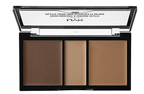Nyx Professional Makeup Cream Highlight & Contour Palette, Deep, 038 Ounce (Chcp03)