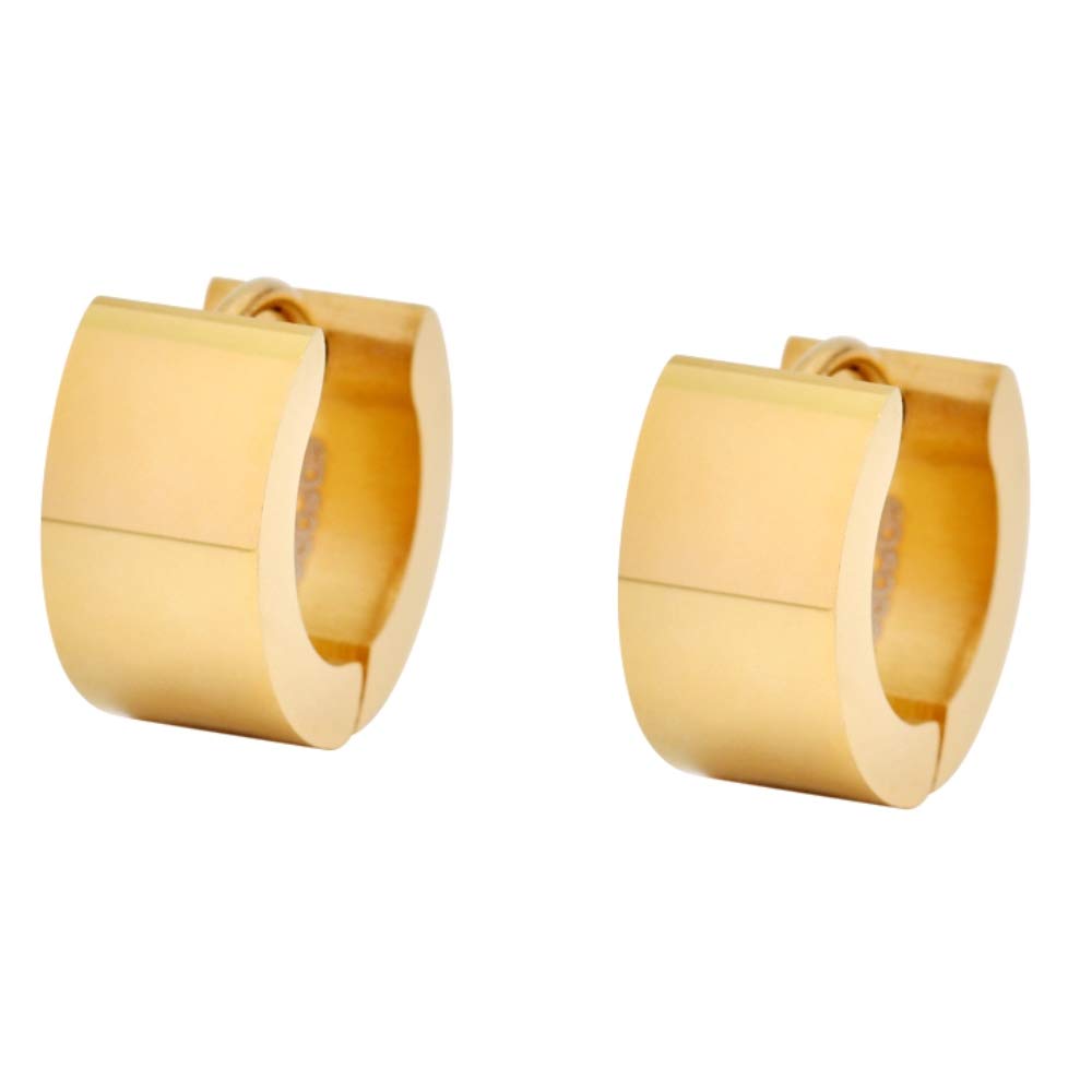 Edforce Stainless Steel Small Hoop Huggie Earrings For Mens Womens (Gold)