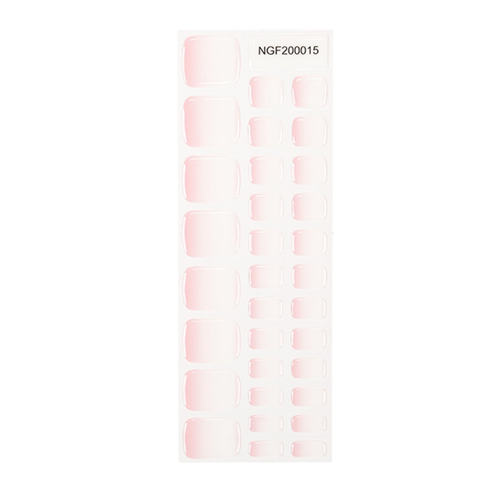 Wekcekcek Semi Cured Gel Toenail Strips, 32 Cream Pink Gel Toenail Stickers - Works With Any Nail Lamps Gel Pedicure Strips Full