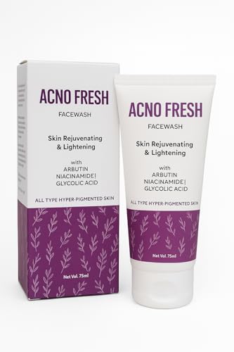 Acno Fresh Face Wash  75Ml | With Arbutin, Niacinamide & Glycolic Acid | Brightening & Skin Rejuvenating Cleanser For Allskin T