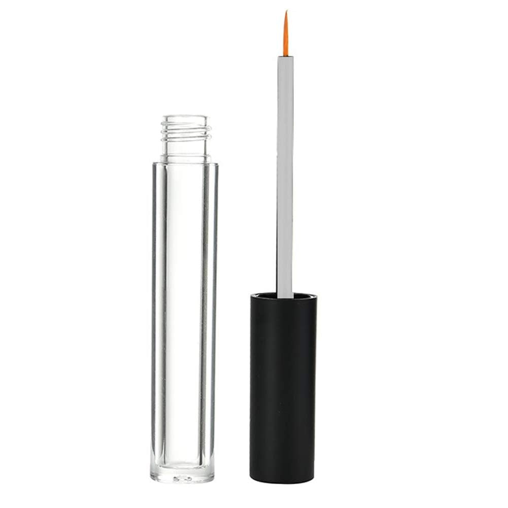 6PCS 0.06oz Empty Upscale Plastic Eyeliner Vials Tube Bottle Refillable Eyelash Growth Liquid Container Clear Mascara Bottle wit