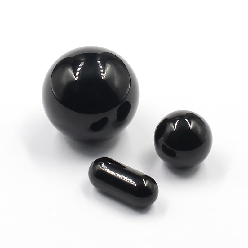 Yeetschi quartz glass marble set for glass slurper set, 3 piece set, Black Color (Black)