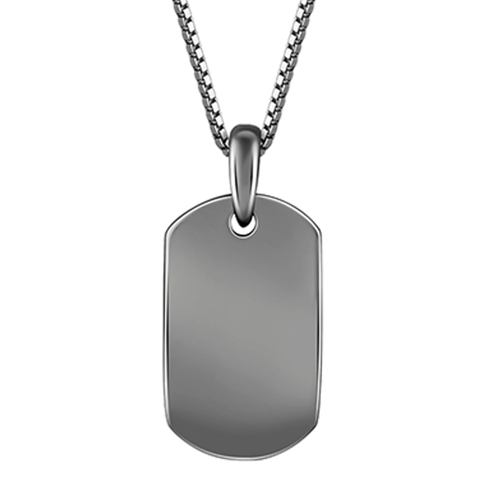 Giva 925 Silver Black Rhodium Aegis Amulet Pendant With Box Chain For Him| Necklace To Gift Men & Boys| With Certificate Of Auth