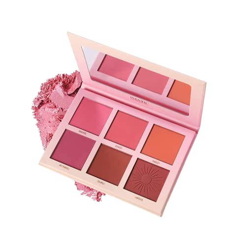Kira Imagic Professional Pro Blusher Palette 42.8G, 6 Color Touch Blush Palette