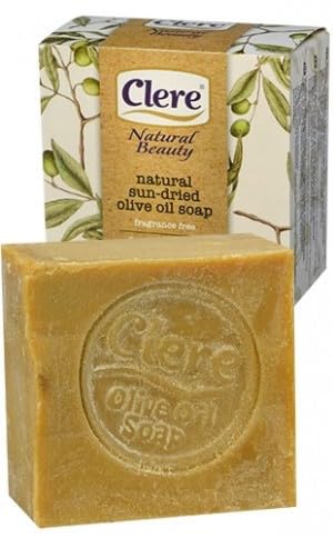 CLERE Natural Olive Oil Soap Bar - Handmade with 100% Natural Ingredients Gentle & Fragrance-Free, 200 Grams - Pack of 6
