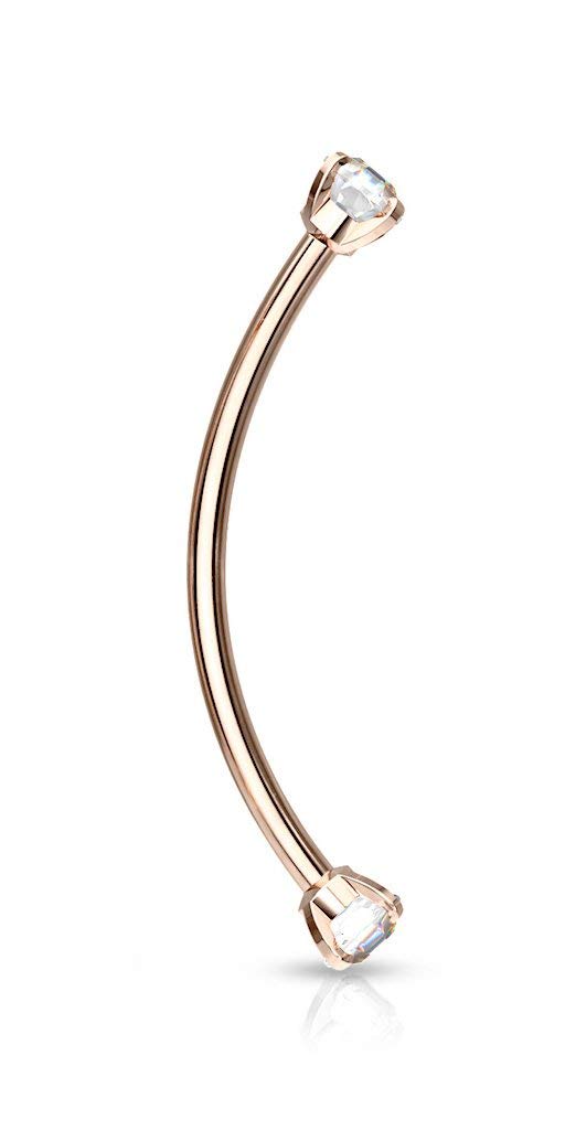 Forbidden Body Jewelry Snake Eyes Piercing Jewelry Tongue, Conch, Belly Button Or Eyebrow Rings For Women & Men  16G Curved Bar