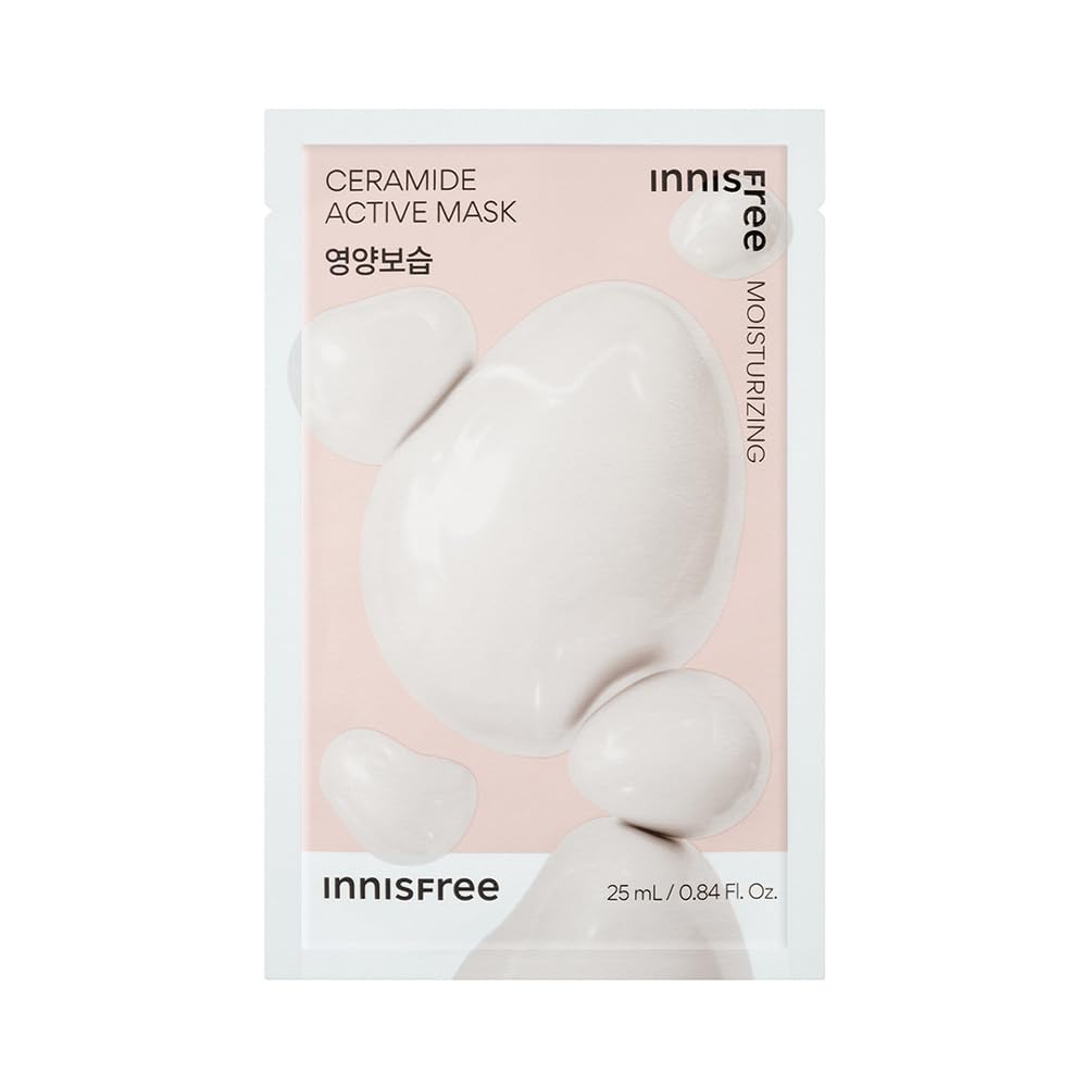 Innisfree Ceramide Active Sheet Mask 25Ml | Korean Hydrating Sheet Mask With Ceramides | Intensive Moisturization & Skin Barrier