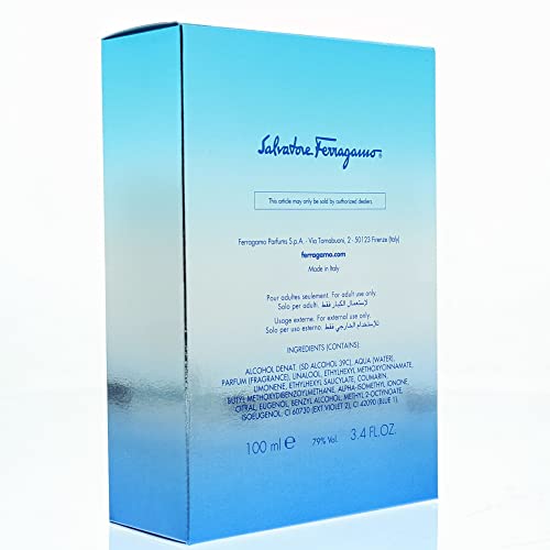 Incanto Blue By Salvatore Ferragamo, 3.4 Oz Eau De Toilette Spray For Men
