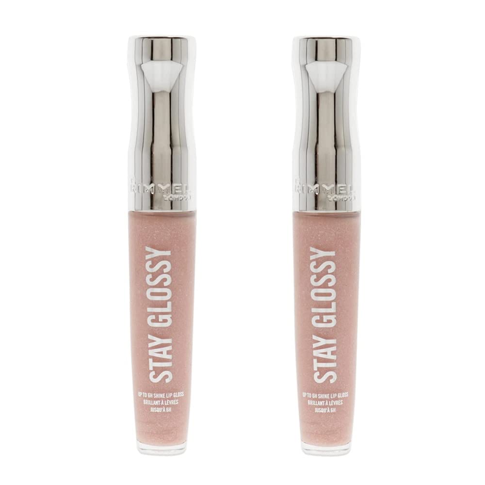 Pack of 2 Rimmel Stay Glossy 6HR Lip Gloss, Dorchester Rose # 110