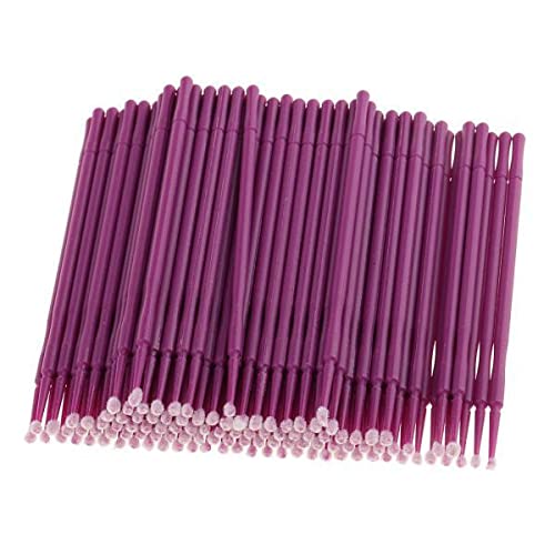 Heavenglow 3X100Pcs Eyelash Extension Micro Brushes Applicators Mascara Purple