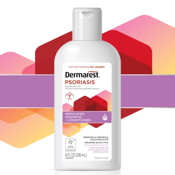 Dermarest Medicated Shampoo Plus Conditioner for Psoriasis, 8 fl oz (4 Pack)