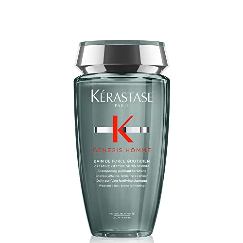 KERASTASE genesis Homme Bain De Force Shampoo For Men  Deep cleansing, cooling, Strengthening & Hydrating  For Scalp, Hair & Bea