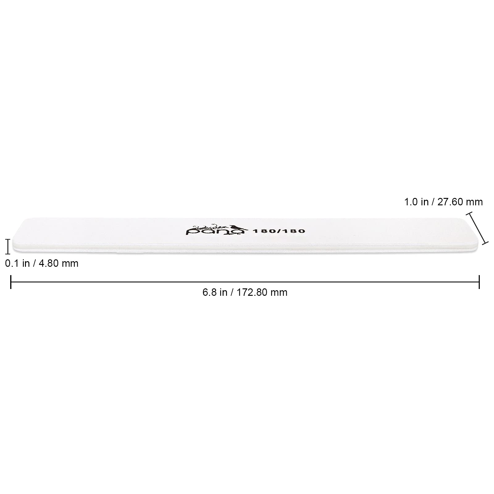 10Pcs - Pana Jumbo Double-Sided Emery Nail File For Manicure, Pedicure, Natural, And Acrylic Nails - White (Grit 180/180)