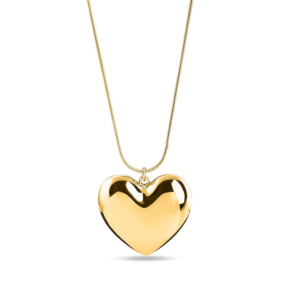 Palmonas Golden Heart Charm Chain Necklace For Women  18K Gold Plated Necklace, WomenS Jewellery | Gift For Girls & Women
