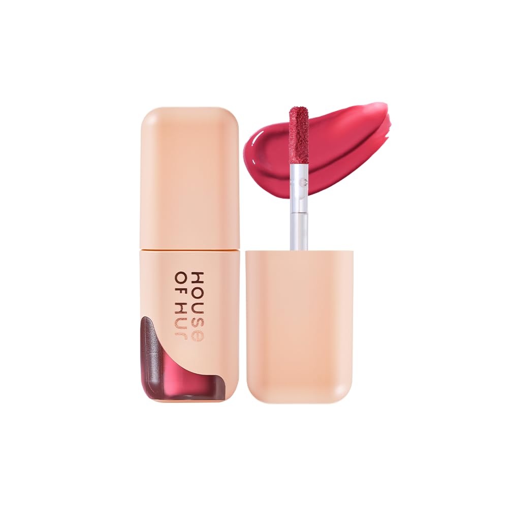 House of Hur Glowy Ampoule Tint with Honey & Vitamins | Hydrating & Vibrant Lip Color (4 Colors) - Deep Rose