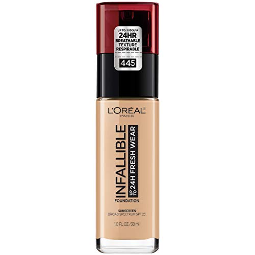 LOreal Paris Makeup Infallible Up to 24 Hour Fresh Wear Lightweight Foundation, Vanilla, 1 Fl Oz.