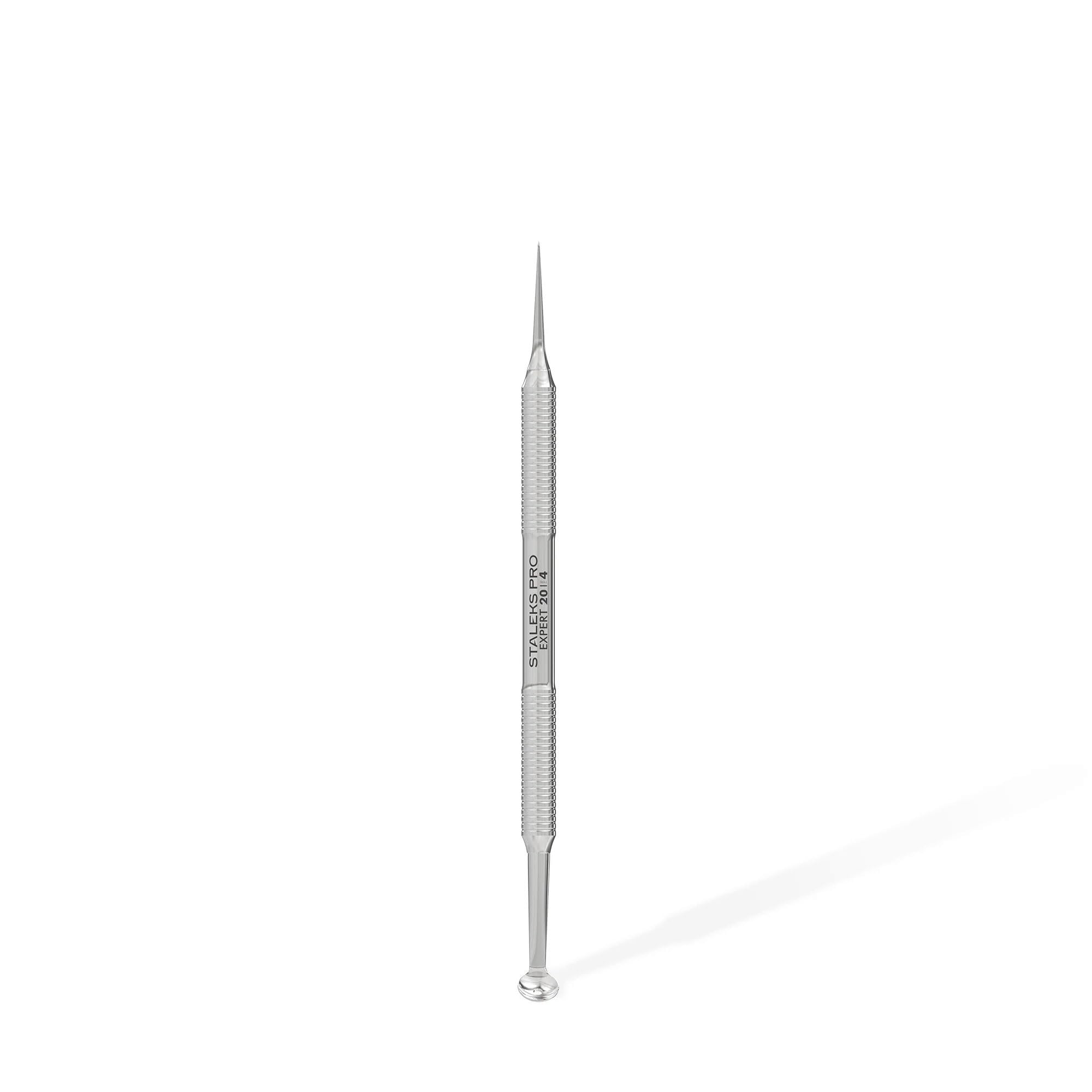 Staleks Pro Cosmetology Double-Ended Tool Expert 20 Type 4 - Uno Spoon & Vidal Needle - Stainless Steel Blackhead Remover - Pimp