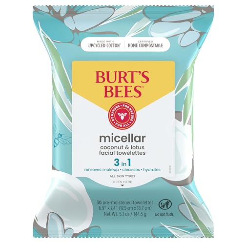 Micellar Makeup Removing Towelettes - Coconut And Lotus Water By Burts Bees For Unisex - 30 Count Tow