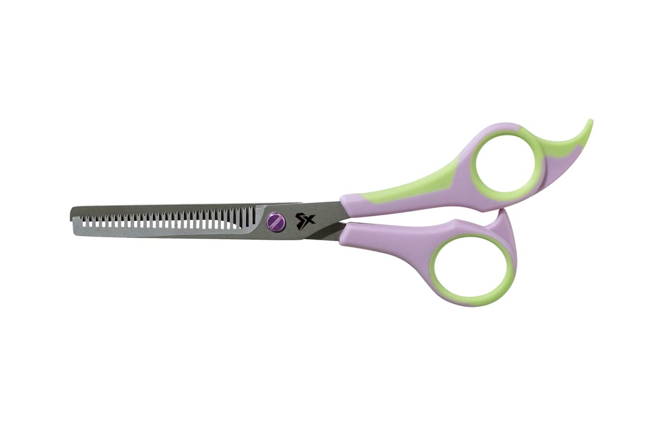 Cricket Style Xpress Know It All 30T Thinner Shears Hair Cutting Scissors with Sharp, Durable, Micro Serrated Teeth, Lavender