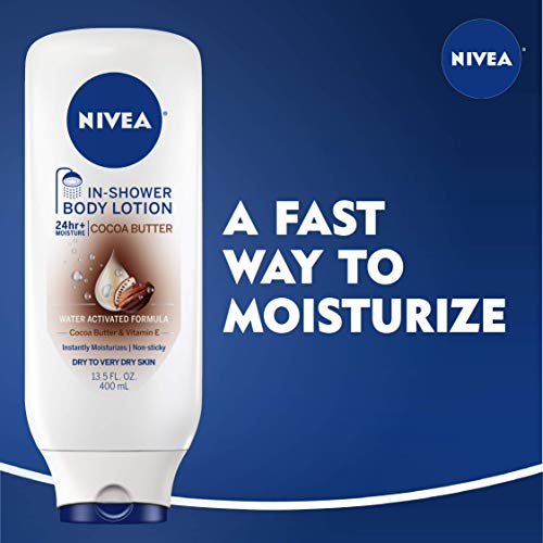 Nivea Cocoa Butter In Shower Lotion, Body Lotion For Dry Skin, 135 Fl Oz Bottle