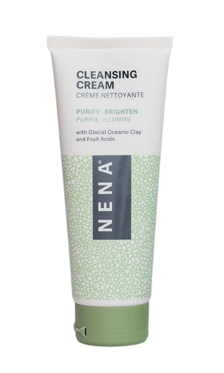 NENA Natural Face Wash for Dry Skin  Gentle Exfoliating & Anti Aging Facial Cleanser for Women with Glycolic Acid and Glacial C