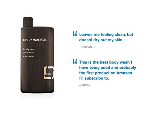 Everyman Every Man Jack Body Wash Shower Gel, Sandalwood, 16.9 Fl Oz (91297)