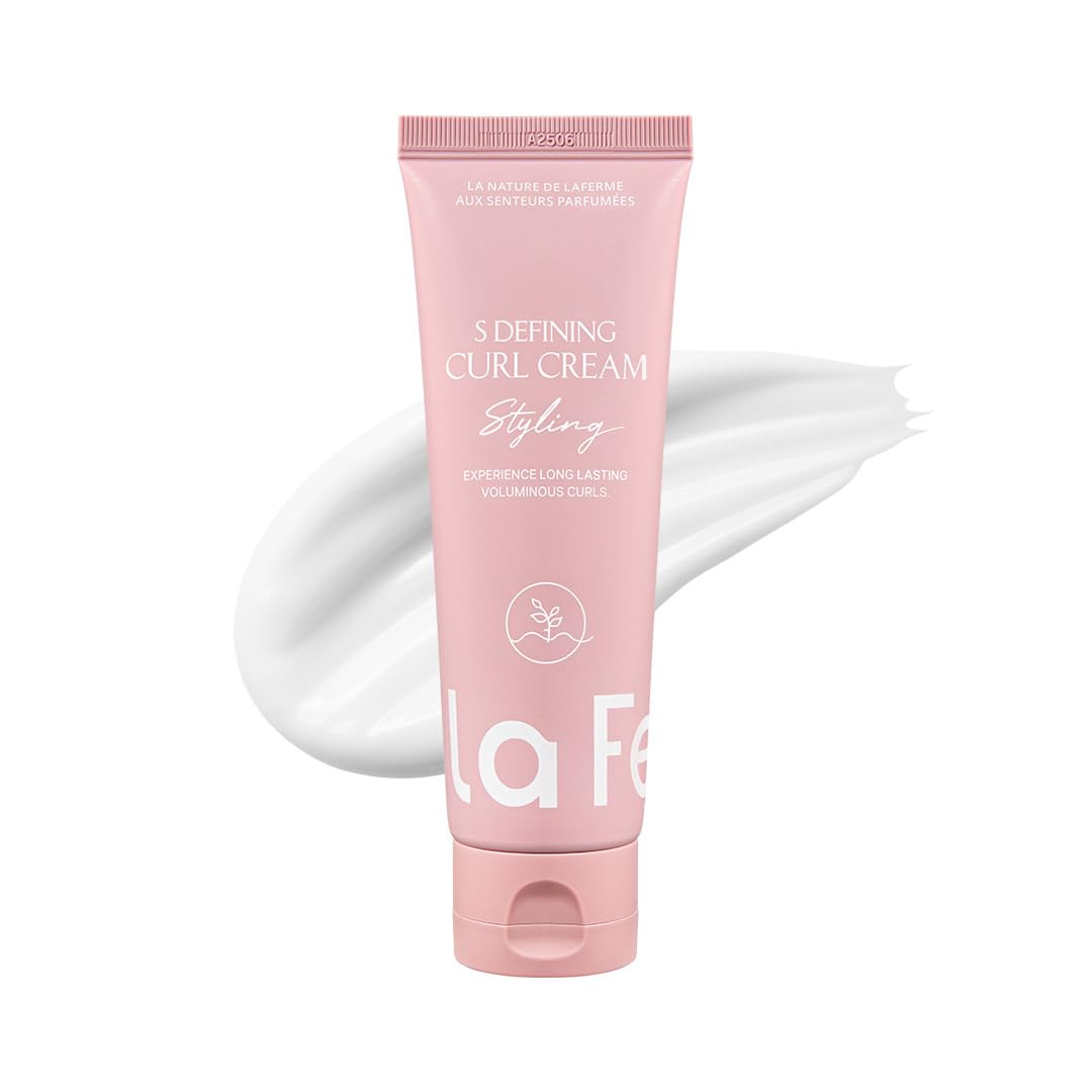 laferme S Defining Curl Cream | Lightweight NonSticky Hydrating Formula Curl Definer for Wavy & Curly Hair LongLasting Hold Ge